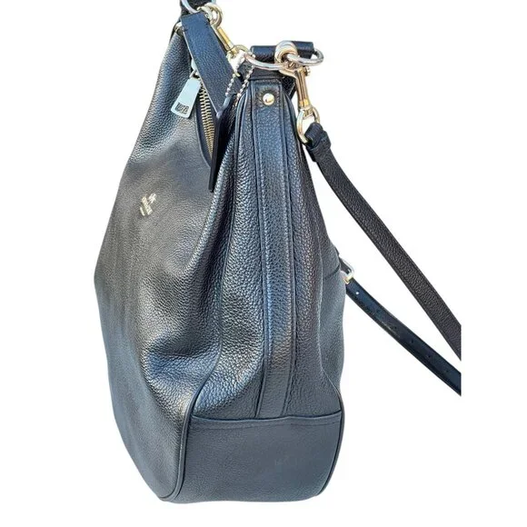 Coach Black Pebbled Leather Harley Hobo Crossbody Bag with Tag Adjustable Strap - Picture 6 of 16